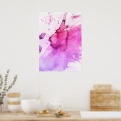 Abstracte waterverf handgeschilderde achtergrond 5 poster (Keuken)