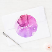 Abstracte waterverf handgeschilderde achtergrond 5 ronde sticker (Envelop)