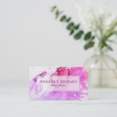 Abstracte waterverf handgeschilderde achtergrond 5 visitekaartje (Staand voorkant)