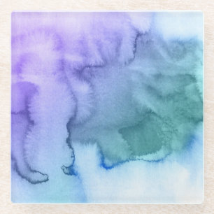Abstracte waterverf handgeschilderde achtergrond 6 glazen onderzetter