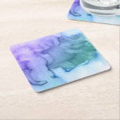 Abstracte waterverf handgeschilderde achtergrond 6 kartonnen onderzetters (Schuin)