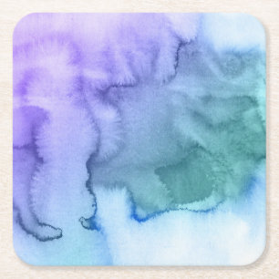 Abstracte waterverf handgeschilderde achtergrond 6 kartonnen onderzetters