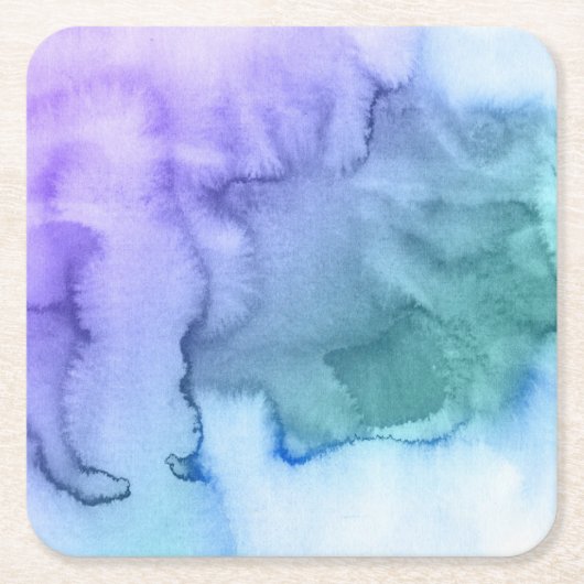 Abstracte waterverf handgeschilderde achtergrond 6 kartonnen onderzetters (Voorkant)