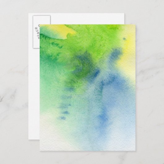 Abstracte waterverf handgeschilderde achtergrond 8 briefkaart (Voorkant / Achterkant)