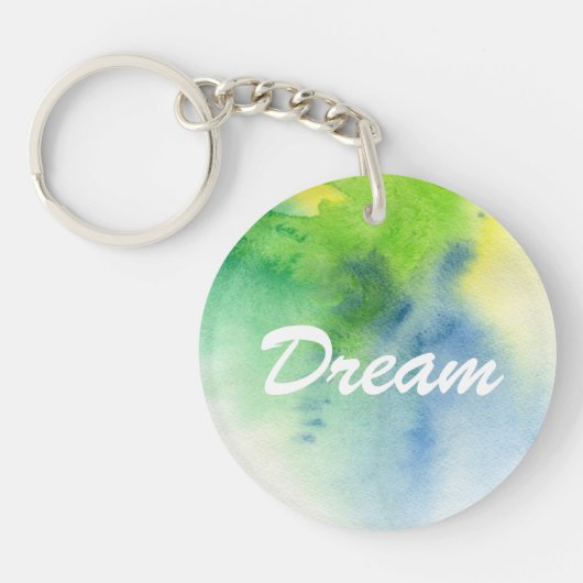 Abstracte waterverf handgeschilderde achtergrond 8 sleutelhanger (Voorkant)