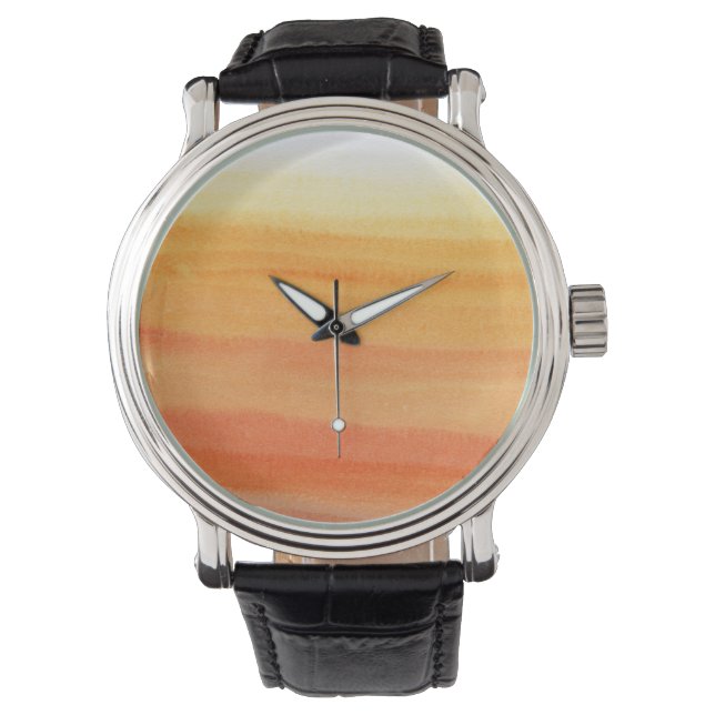 Abstracte waterverf handgeschilderde achtergrond horloge (Voorkant)