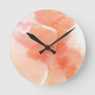 Abstracte waterverf handgeschilderde achtergrond ronde klok