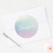 Abstracte waterverf handgeschilderde achtergrond ronde sticker (Envelop)