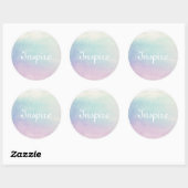 Abstracte waterverf handgeschilderde achtergrond ronde sticker (Vel)