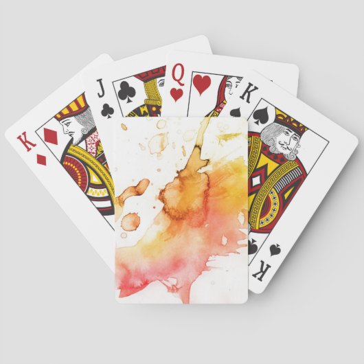Abstracte waterverf handgeschilderde achtergrond speelkaarten (Achterkant)