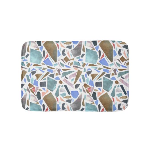 Abstracte waterverf: handgetekende witte achtergro badmat (Voorkant)