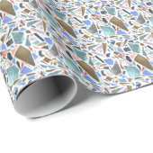 Abstracte waterverf: handgetekende witte achtergro cadeaupapier (Rol Hoek)