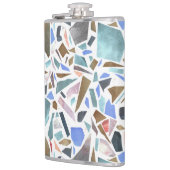 Abstracte waterverf: handgetekende witte achtergro heupfles (Links)
