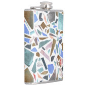 Abstracte waterverf: handgetekende witte achtergro heupfles (Rechts)