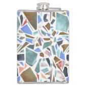 Abstracte waterverf: handgetekende witte achtergro heupfles (Achterkant)