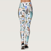 Abstracte waterverf: handgetekende witte achtergro leggings (Achterkant)