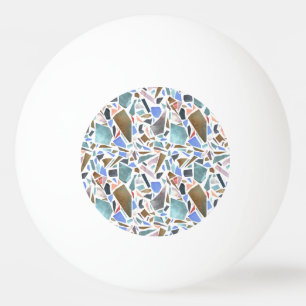 Abstracte waterverf: handgetekende witte achtergro pingpongbal