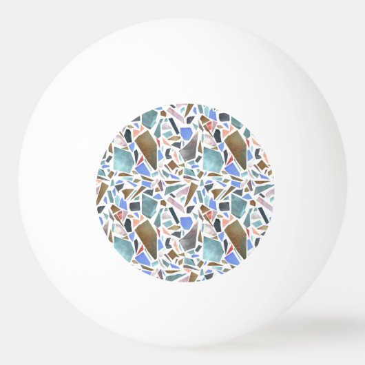 Abstracte waterverf: handgetekende witte achtergro pingpongbal (Voorkant)