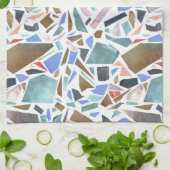 Abstracte waterverf: handgetekende witte achtergro theedoek (Gevouwen)