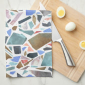 Abstracte waterverf: handgetekende witte achtergro theedoek (Quarter Fold)