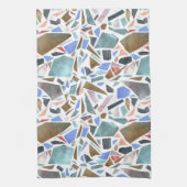 Abstracte waterverf: handgetekende witte achtergro theedoek (Verticaal)