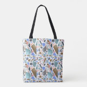 Abstracte waterverf: handgetekende witte achtergro tote bag (Achterkant)
