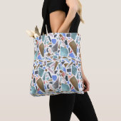 Abstracte waterverf: handgetekende witte achtergro tote bag (Dichtbij)