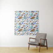 Abstracte waterverf: handgetekende witte achtergro wandkleed (In Situ (horizontaal))