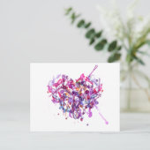 Abstracte Waterverf Hart voor Valentijnsdag Feestdagenkaart (Staand voorkant)