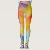 Abstracte Waterverf Heldere, levendige kleuren sch Leggings (Voorkant)