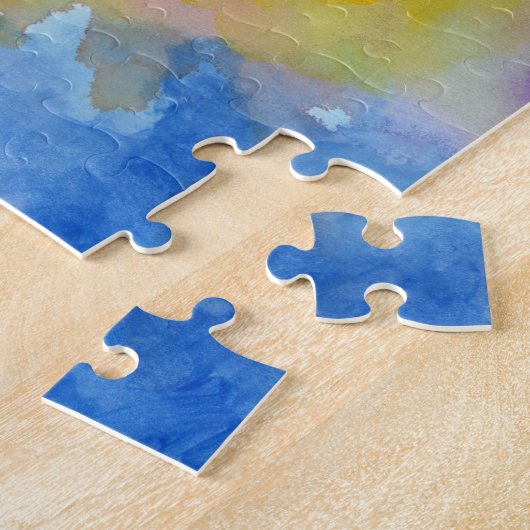 Abstracte Waterverf Heldere, levendige kleuren sch Legpuzzel (Zijkant)