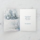 Abstracte Waterverf herten in het bos kerst Feestdagen Kaart (Binnen)