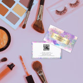 Abstracte Waterverf Holografische Glitter Artist Contactkaartje