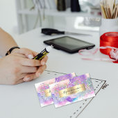 Abstracte Waterverf Holografische Glitter Artist Contactkaartje