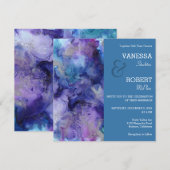 Abstracte Waterverf huwelijksuitnodiging Kaart (Voorkant / Achterkant)