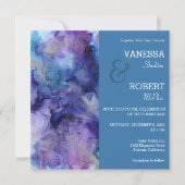 Abstracte Waterverf huwelijksuitnodiging Kaart (Voorkant)