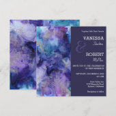 Abstracte Waterverf huwelijksuitnodiging Kaart (Voorkant / Achterkant)