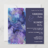 Abstracte Waterverf huwelijksuitnodiging Kaart (Voorkant)