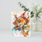 Abstracte Waterverf Illustratie van een Deep-Zee A Briefkaart (Staand voorkant)