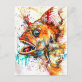 Abstracte Waterverf Illustratie van een Deep-Zee A Briefkaart (Voorkant)