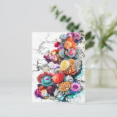 Abstracte Waterverf Illustratie van Kleurrijk Zee  Briefkaart (Staand voorkant)