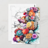 Abstracte Waterverf Illustratie van Kleurrijk Zee  Briefkaart (Voorkant / Achterkant)