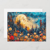 Abstracte waterverf illustratie van Volle Maan voo Briefkaart (Voorkant / Achterkant)