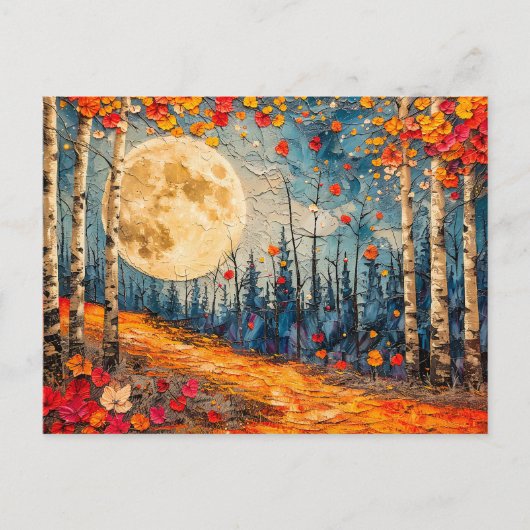 Abstracte waterverf illustratie van Volle Maan voo Briefkaart (Voorkant)