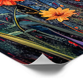 Abstracte waterverf illustratie van Volle Maan voo Poster (Hoek)