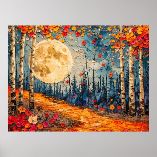 Abstracte waterverf illustratie van Volle Maan voo Poster (Voorkant)