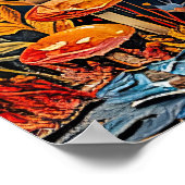 Abstracte waterverf illustratie van Volle Maan voo Poster (Hoek)