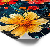 Abstracte waterverf illustratie van Volle Maan voo Poster (Hoek)