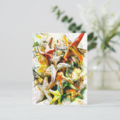 Abstracte Waterverf Illustratie van Zeester Briefkaart (Staand voorkant)