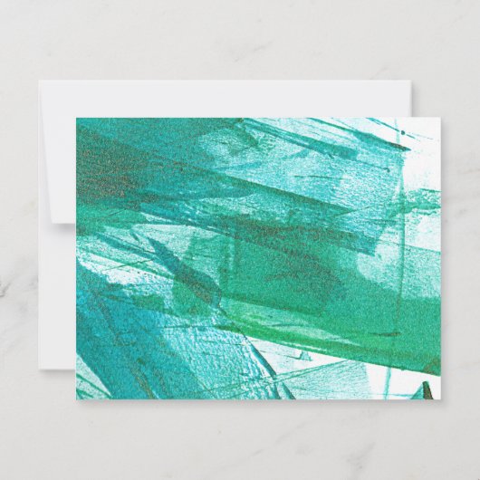 Abstracte Waterverf in Blauwgroen Notitiekaartje (Achterkant)
